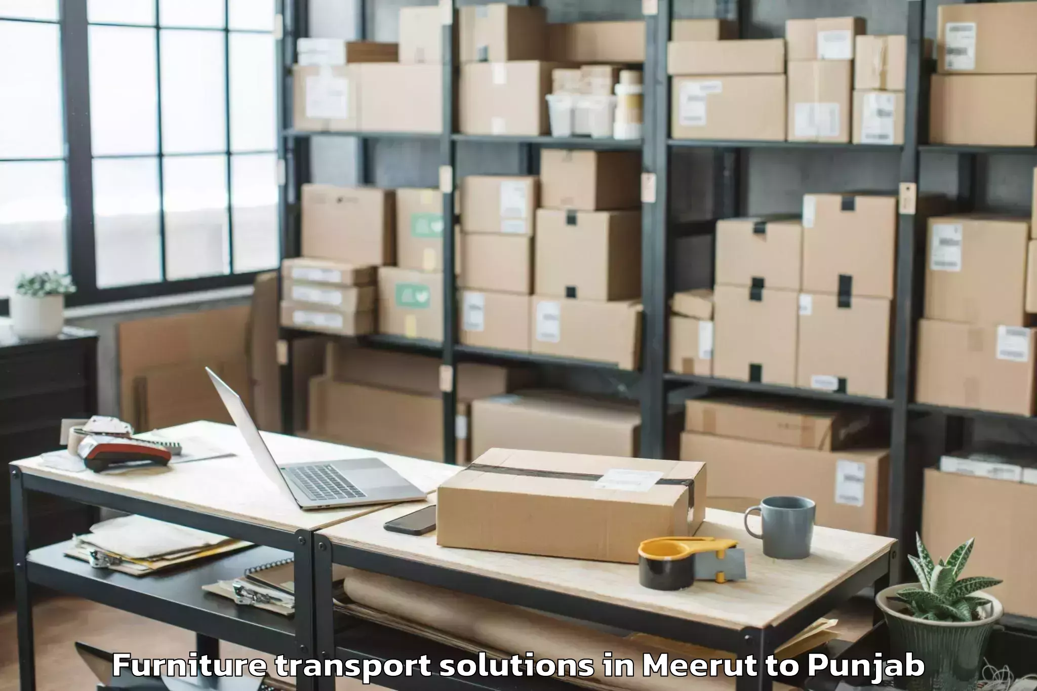 Affordable Meerut to Banga Furniture Transport Solutions